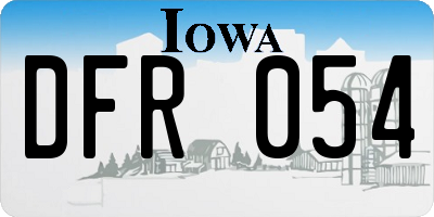 IA license plate DFR054