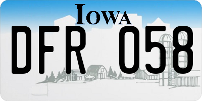 IA license plate DFR058