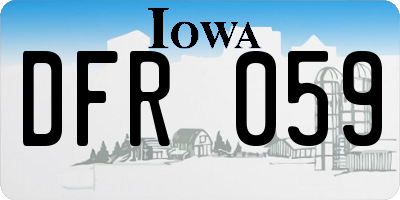 IA license plate DFR059
