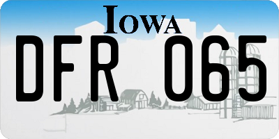 IA license plate DFR065