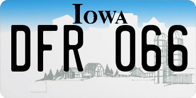 IA license plate DFR066