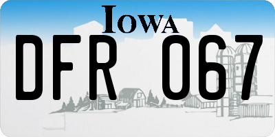 IA license plate DFR067