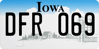 IA license plate DFR069