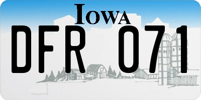 IA license plate DFR071