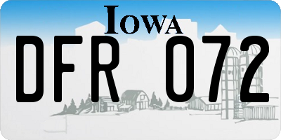 IA license plate DFR072
