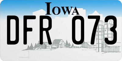 IA license plate DFR073