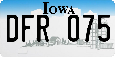 IA license plate DFR075