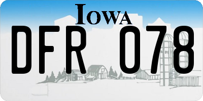 IA license plate DFR078