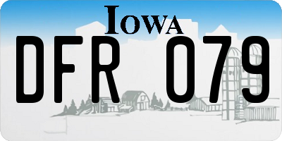IA license plate DFR079
