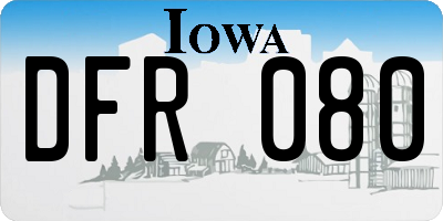 IA license plate DFR080