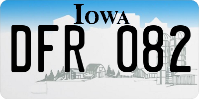 IA license plate DFR082