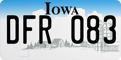IA license plate DFR083