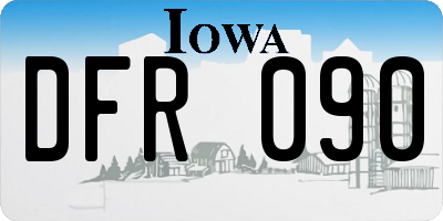 IA license plate DFR090
