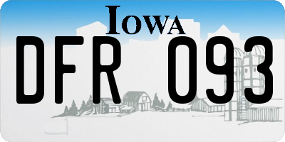 IA license plate DFR093