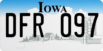 IA license plate DFR097