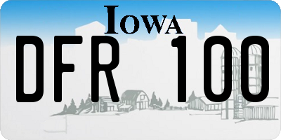 IA license plate DFR100