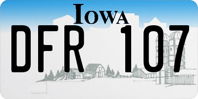 IA license plate DFR107