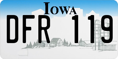 IA license plate DFR119