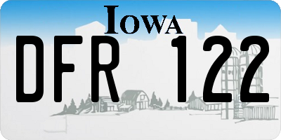 IA license plate DFR122