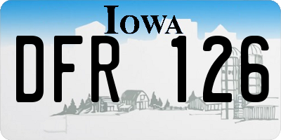 IA license plate DFR126