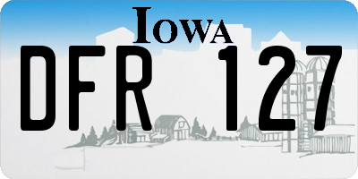 IA license plate DFR127