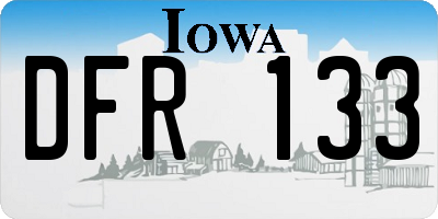 IA license plate DFR133