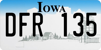 IA license plate DFR135