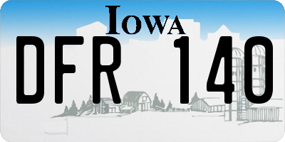 IA license plate DFR140