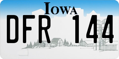 IA license plate DFR144