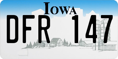 IA license plate DFR147