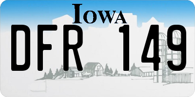 IA license plate DFR149