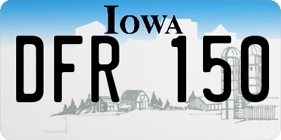 IA license plate DFR150
