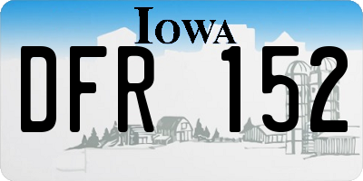 IA license plate DFR152