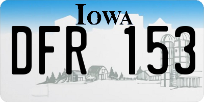 IA license plate DFR153