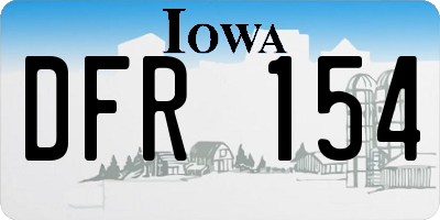 IA license plate DFR154