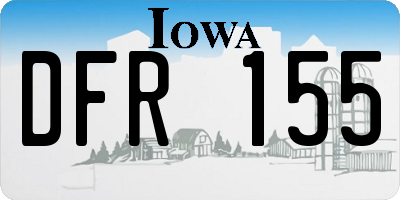 IA license plate DFR155