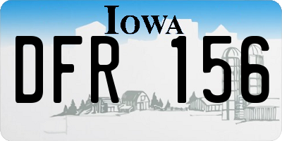 IA license plate DFR156
