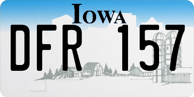 IA license plate DFR157