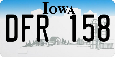 IA license plate DFR158