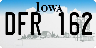 IA license plate DFR162