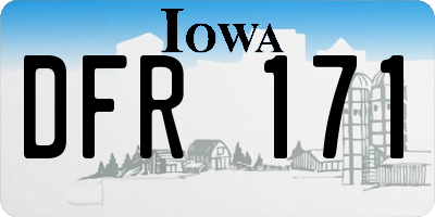 IA license plate DFR171