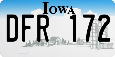 IA license plate DFR172