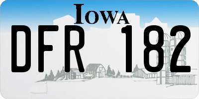 IA license plate DFR182
