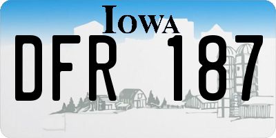 IA license plate DFR187