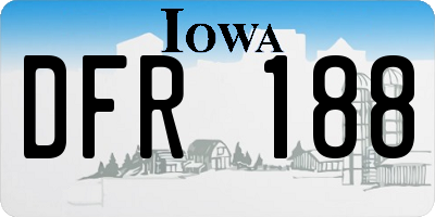IA license plate DFR188