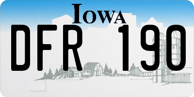 IA license plate DFR190