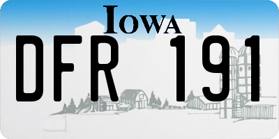 IA license plate DFR191