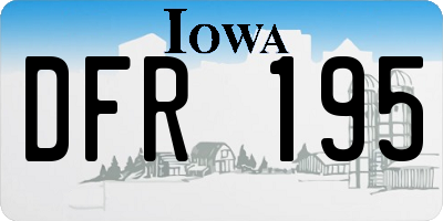 IA license plate DFR195