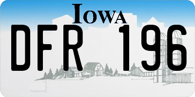 IA license plate DFR196