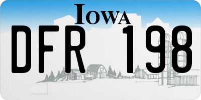 IA license plate DFR198